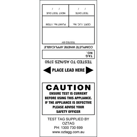 Generic white test tags pack of 100
